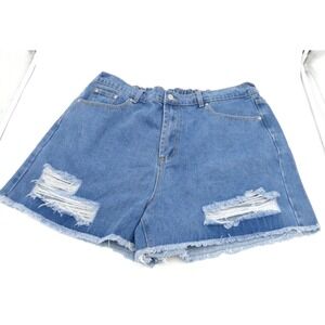 Hayden Los Angeles Womens Denim Shorts Sz 1XL High Rise Distressed
